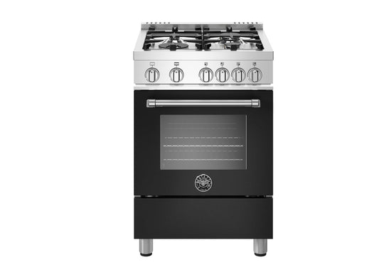 Bertazzoni MAST244GASNEE 24 Inch All Gas Range, 4 Burners Nero Matt
