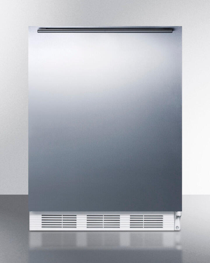 Summit CT66JBISSHH Built-In Undercounter Refrigerator-Freezer For General Purpose Use, With Dual Evaporator Cooling, Cycle Defrost, Ss Door, Horizontal Handle And White Cabinet