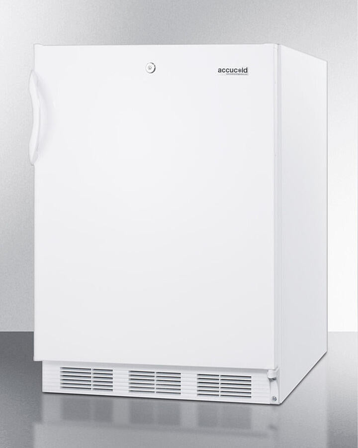 Summit CT66LWADA Freestanding Ada Compliant Refrigerator-Freezer For General Purpose Use, With Dual Evaporator Cooling, Cycle Defrost, Lock, And White Exterior