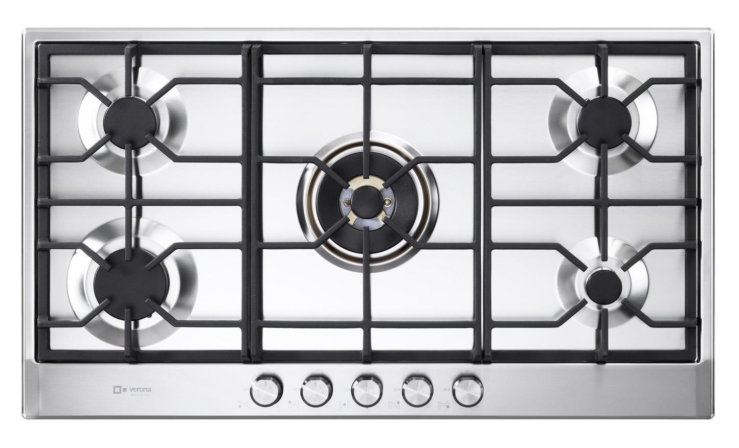 Verona VDGCT536FSS Verona 36" Designer Gas Cooktop-Brass Burners Ss