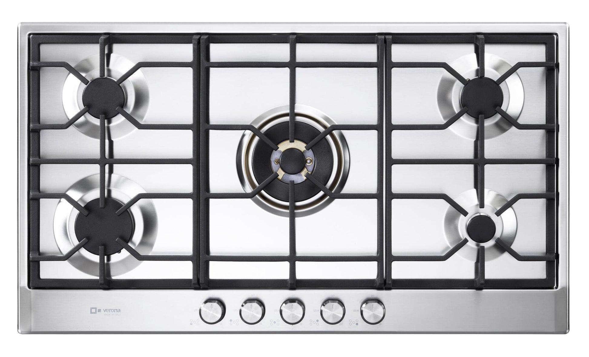 Verona VDGCT536FSS Verona 36" Designer Gas Cooktop-Brass Burners Ss