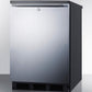 Summit FF7LBLSSHH Commercially Listed Freestanding All-Refrigerator For General Purpose Use, Auto Defrost W/Ss Wrapped Door, Horizontal Handle, Lock, And Black Cabinet