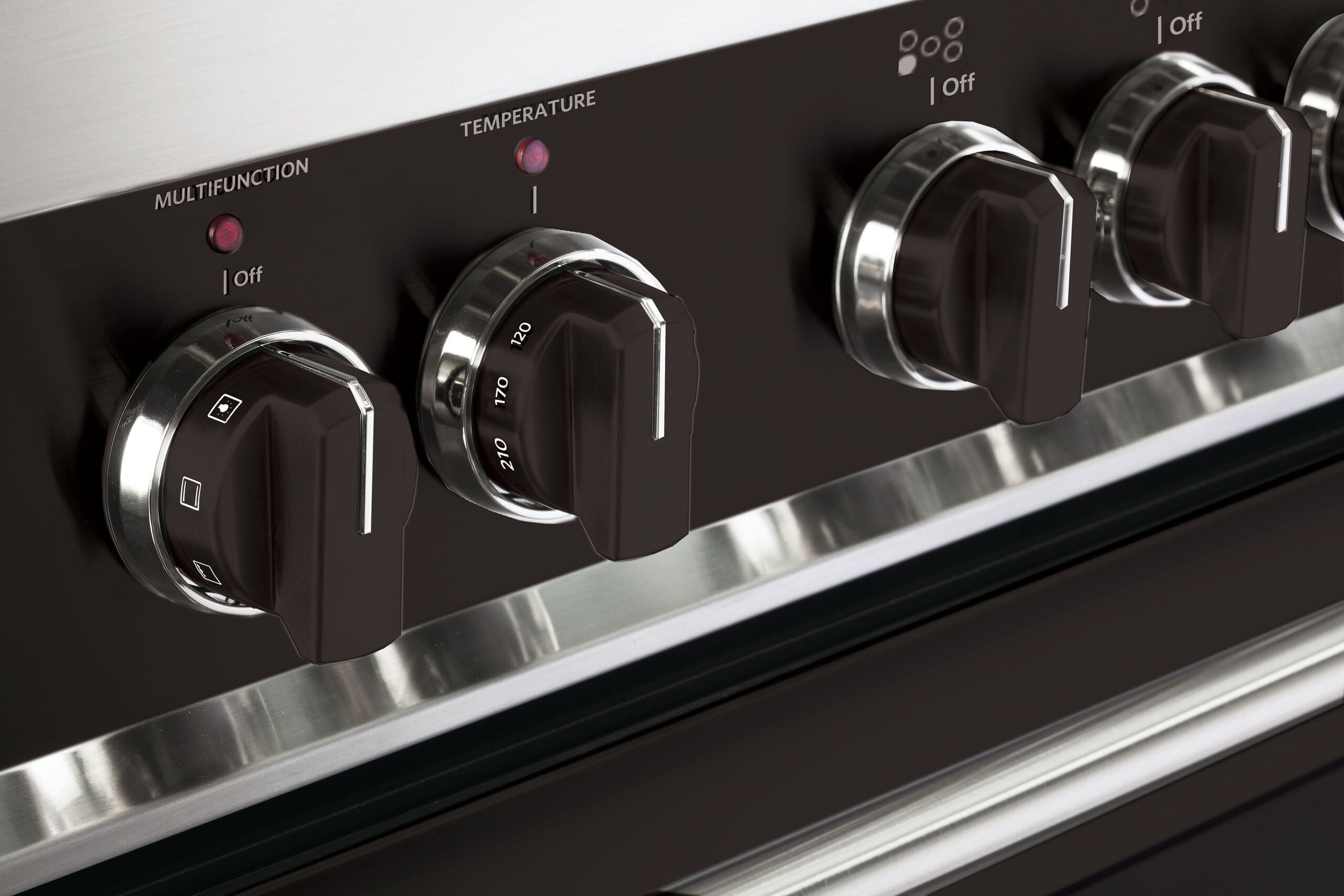 Verona VEKNDEESBLK Color Knob Set For Designer Single Oven Electric Range - Black