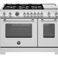 Bertazzoni MAS486BTFEPXT 48 Inch Dual Fuel Range, 6 Brass Burners And Griddle, Electric Self-Clean Oven Stainless Steel
