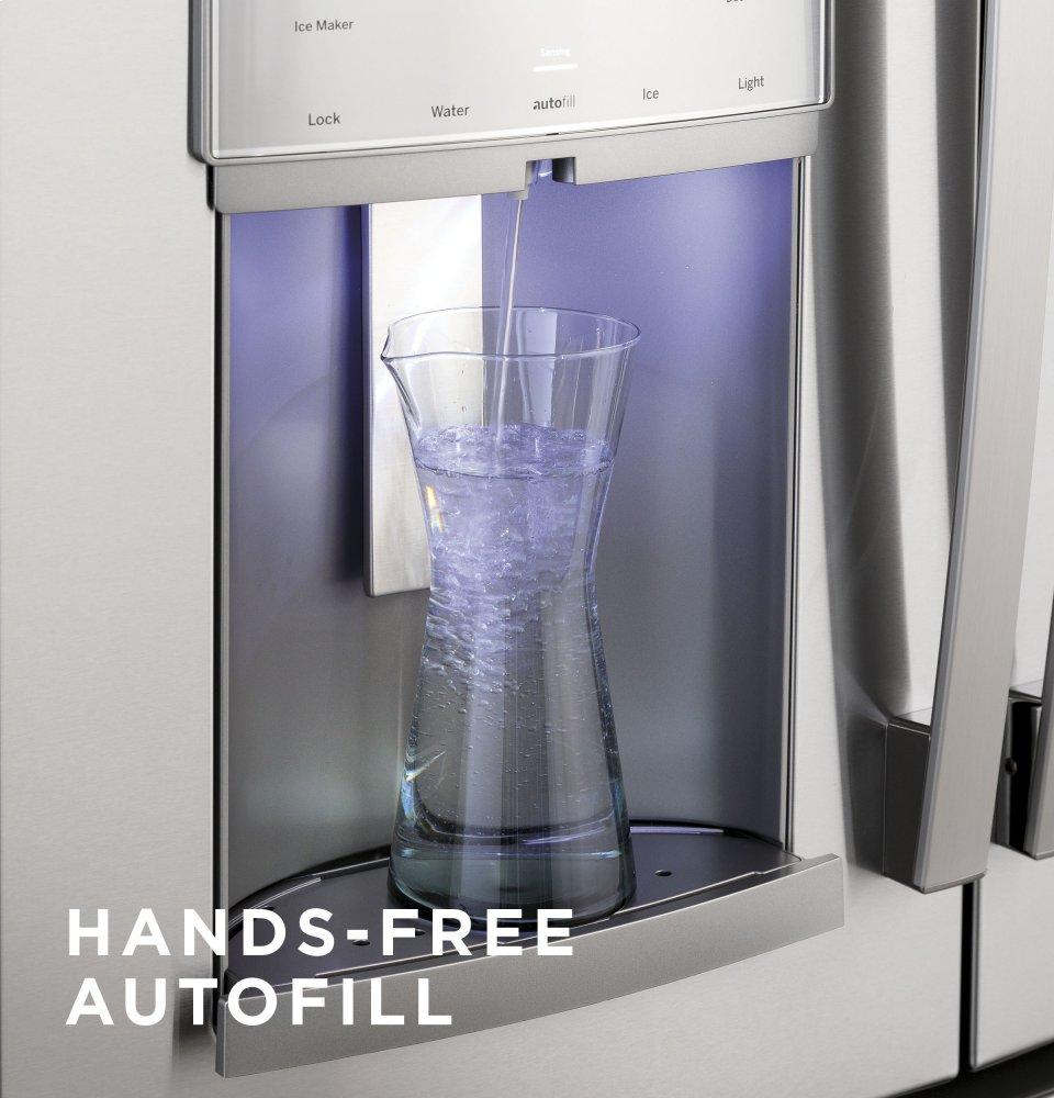 Ge Appliances PYE22KYNFS Ge Profile™ Series Energy Star® 22.1 Cu. Ft. Counter-Depth Fingerprint Resistant French-Door Refrigerator With Hands-Free Autofill