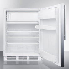 Summit CT66LWSSHVADA Freestanding Ada Compliant Refrigerator-Freezer For General Purpose Use, W/Dual Evaporator Cooling, Lock, Ss Door, Thin Handle, White Cabinet