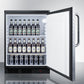 Summit FF7LBLBIPUBDPL Commercially Approved Built-In Undercounter Craft Beer Pub Cellar With Digital Thermostat, Diamond Plate Door, Towel Bar Handle, And Black Cabinet