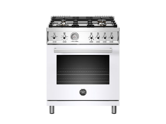 Bertazzoni PROF304GASBIT 30 Inch All Gas Range, 4 Brass Burner Bianco