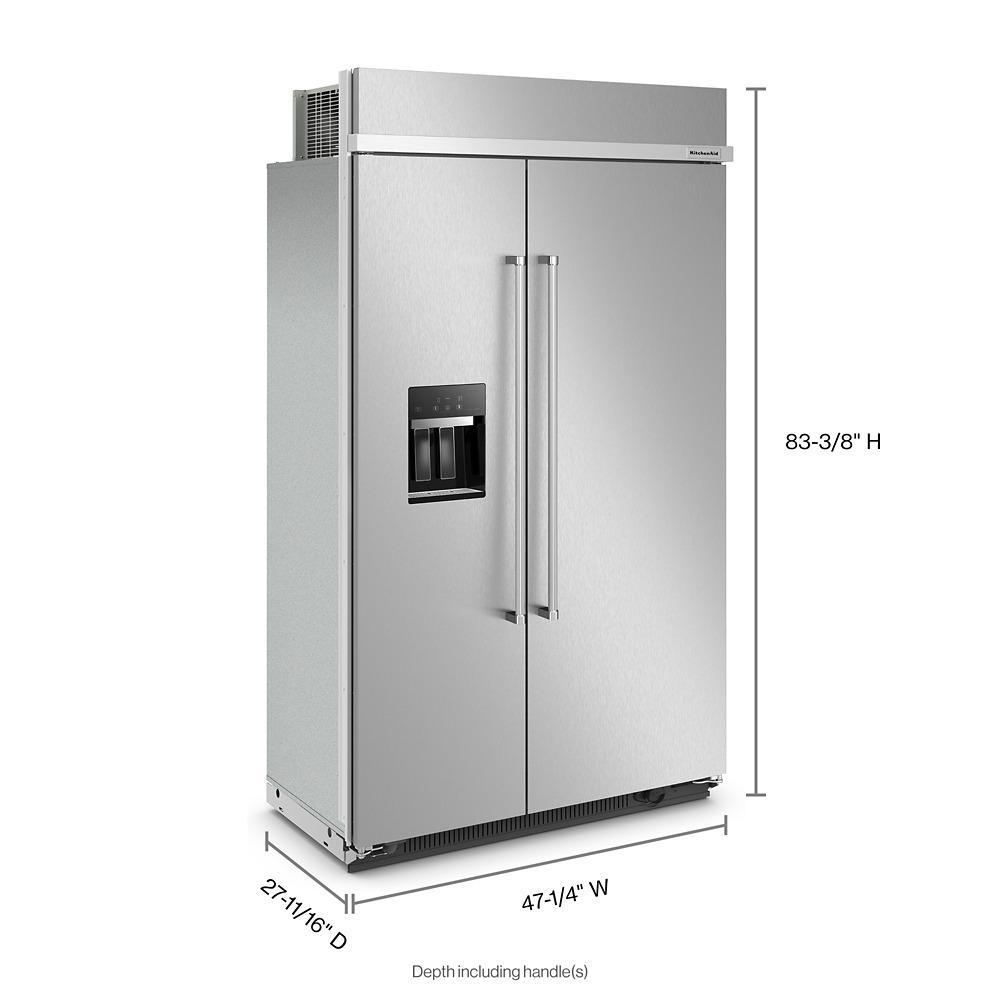Kitchenaid KBSD708MPS 29.4 Cu. Ft. 48" Built-In Side-By-Side Refrigerator With Ice And Water Dispenser