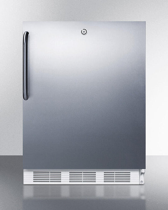 Summit CT66LWCSSADA Built-In Undercounter Ada Compliant Refrigerator-Freezer For General Purpose Use, W/Dual Evaporator Cooling, Cycle Defrost, Lock, And Ss Exterior