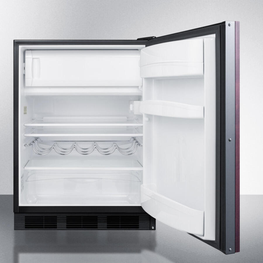 Summit CT663BBIIFADA Ada Compliant Built-In Undercounter Refrigerator-Freezer For Residential Use, Cycle Defrost With Deluxe Interior, Panel-Ready Door, And Black Cabinet