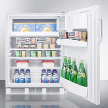Summit CT66JBI Built-In Undercounter Refrigerator-Freezer For General Purpose Use, With Dual Evaporator Cooling, Cycle Defrost, And White Exterior