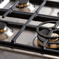 Bertazzoni MAST366QBXT 36 Drop-In Gas Cooktop 6 Brass Burners Stainless Steel