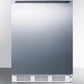 Summit FF7SSHH Commercially Listed Freestanding All-Refrigerator For General Purpose Use, Auto Defrost W/Ss Wrapped Door, Horizontal Handle, And White Cabinet