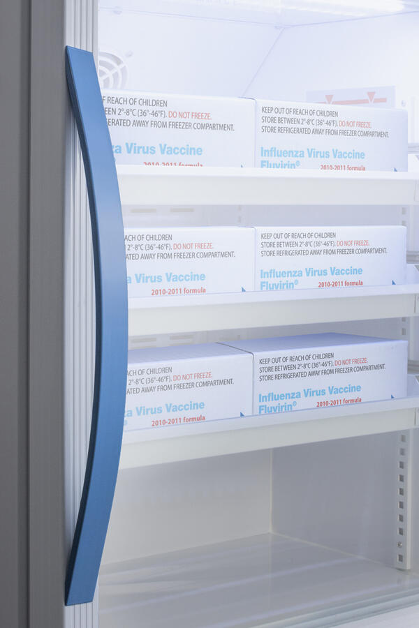 Summit ARG6PVDR Performance Series Pharma-Vac 6 Cu.Ft. Freestanding, Ada Height All-Refrigerator For Vaccines Storage With Three Removable Ventilated Drawers, Antimicrobial Silver Ion Handle, And Hospital Grade Cord With 'Green Dot' Plug