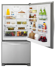 Whirlpool WRB329DMBM 30-Inches Wide Bottom-Freezer Refrigerator With Spillguard Glass Shelves - 18.7 Cu. Ft.