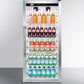 Summit SCR1006 9 Cu.Ft. Commercial Glass Door Beverage Merchandiser Designed For The Display And Refrigeration Of Beverages And Sealed Food, With Digital Controls, Led Lighting, Full Interior Display, And A White Cabinet