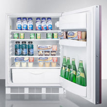 Summit FF6LBIIFADA Ada Compliant All-Refrigerator For Built-In General Purpose Use, Auto Defrost W/Lock, Integrated Door Frame For Overlay Panels, And White Cabinet