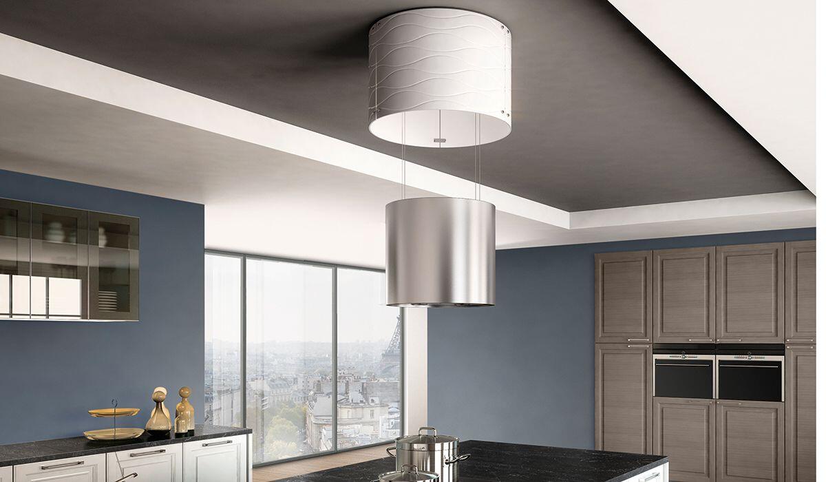 Faber ZOOMIL16SS400 16" Diameter Round Up/Down Motion Island Hood With Light Kit