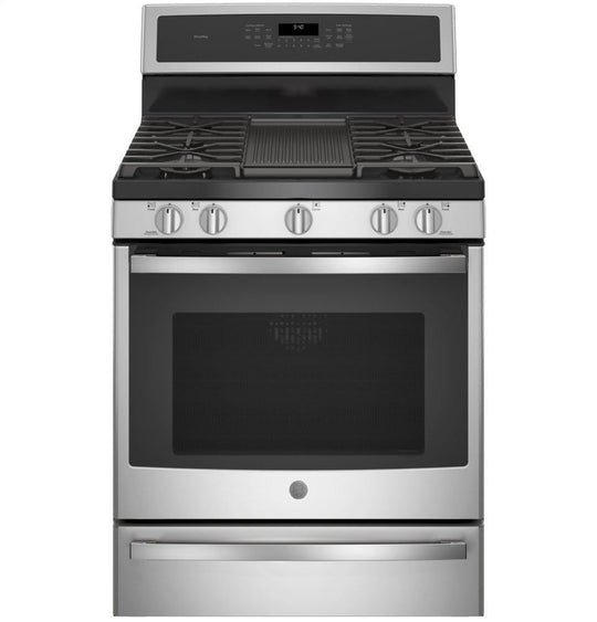 Ge Appliances P2B940SEJSS Ge Profile™ 30" Smart Dual-Fuel Free-Standing Convection Range With Warming Drawer