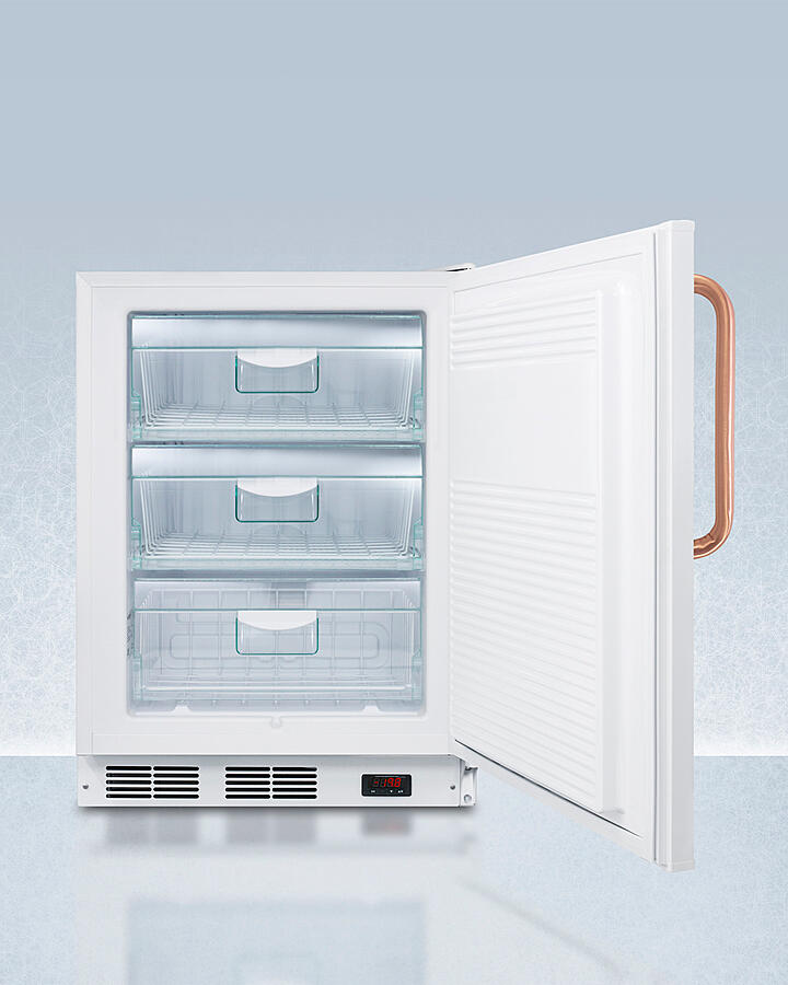 Summit VT65MLBITBCADA Ada Compliant Built-In Undercounter Medical All-Freezer Capable Of -25 C Operation, White With Pure Copper Handle And Front Lock
