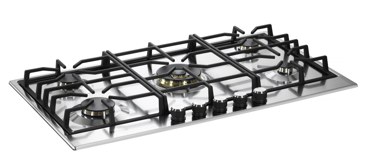 Verona VDGCT536FSS Verona 36" Designer Gas Cooktop-Brass Burners Ss