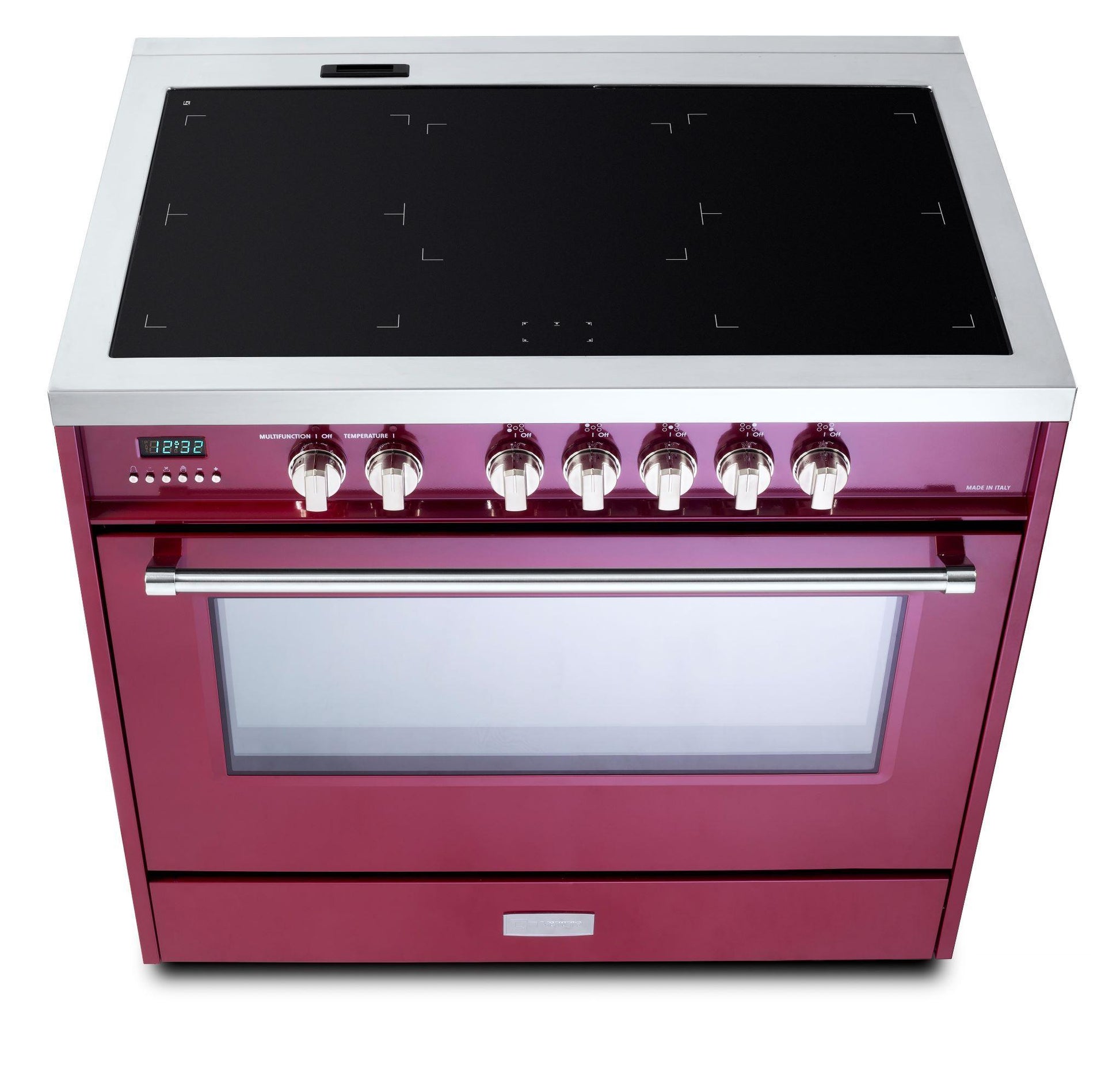 Verona VDFSIE365BU Designer 36" Induction Single Oven Range - Burgundy