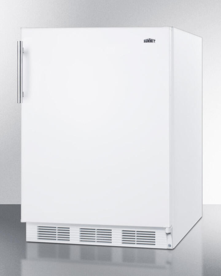 Summit FF61 Freestanding Residential Counter Height All-Refrigerator In White With Automatic Defrost And Deluxe Interior