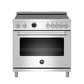 Bertazzoni MAST365INSXT 36 Inch Induction Range, 5 Heating Zones, Electric Self-Clean Oven Stainless Steel
