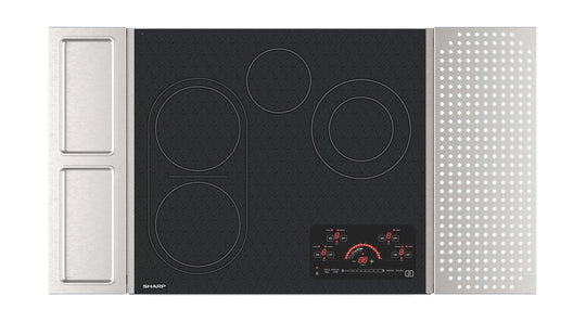 Sharp SCR2442FB 24 In. Drop-In Radiant Cooktop With Side Accessories