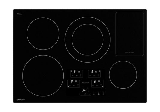 Sharp SDH3042DB 30 In. Width Induction Cooktop, European Black Mirror Finish Made With Premium Schott® Glass
