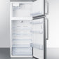 Summit FF1512SSIM Energy Star Certified Counter Depth Refrigerator-Freezer With Stainless Steel Doors, Platinum Cabinet, And Icemaker