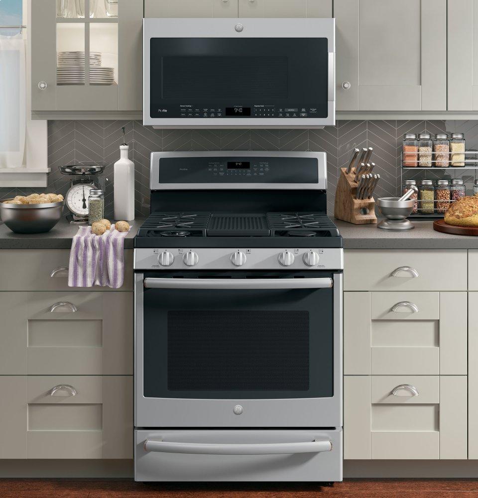 Ge Appliances P2B940SEJSS Ge Profile™ 30" Smart Dual-Fuel Free-Standing Convection Range With Warming Drawer