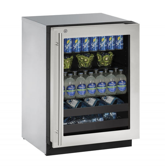 U-Line U2224BEVS13B 2224Bev 24" Beverage Center With Stainless Frame Finish And Right-Hand Hinge Door Swing (115 V/60 Hz Volts /60 Hz Hz)