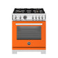 Bertazzoni PRO304BFEPART 30 Inch Dual Fuel Range, 4 Brass Burners, Electric Self-Clean Oven Arancio