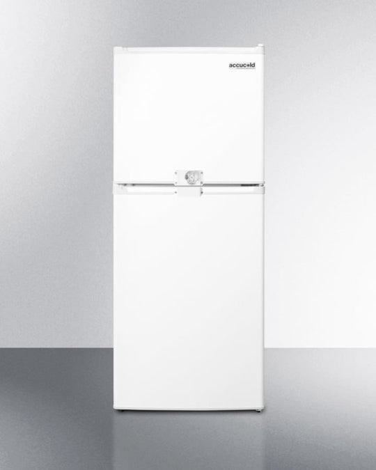 Summit FF71ESLLF2 Two-Door Refrigerator-Freezer In Slim 19" Width, With Combination Lock