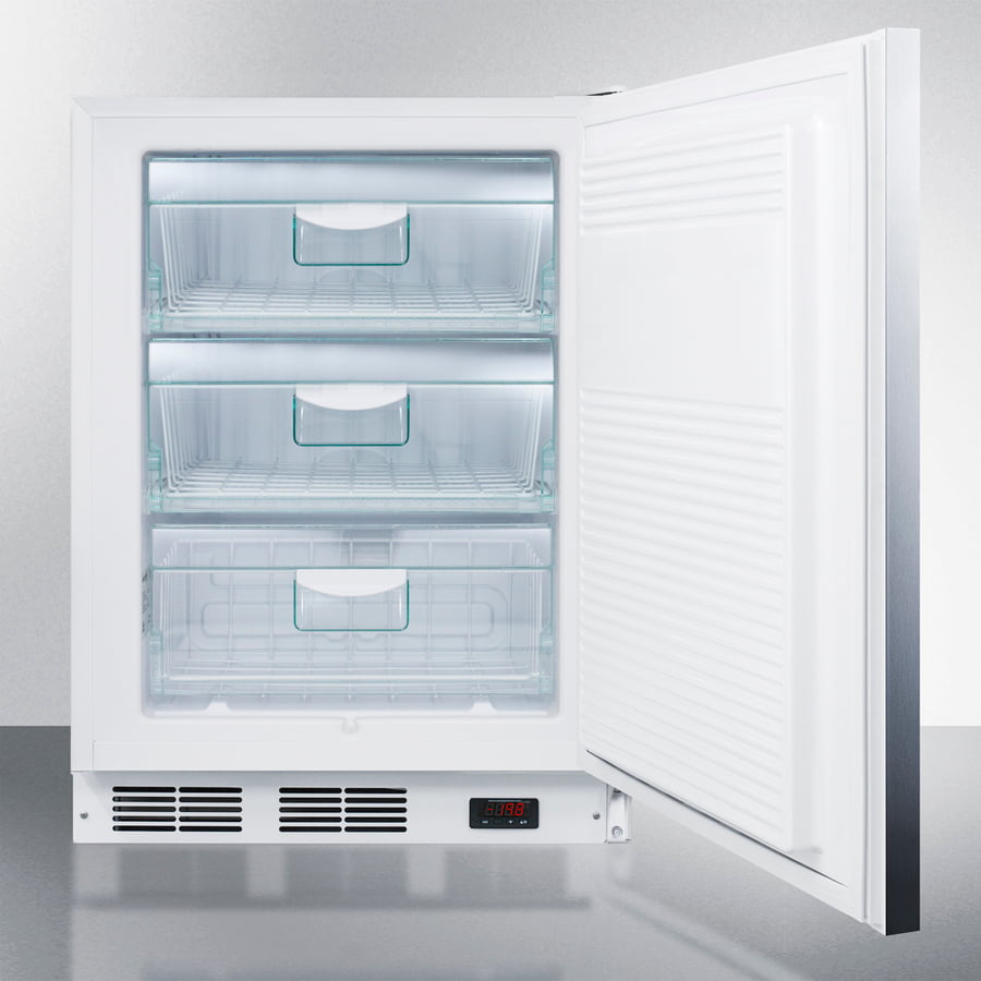 Summit VT65ML7SSHHADA Ada Compliant Commercial All-Freezer Capable Of -25 C Operation, With Wrapped Stainless Steel Door, Horizontal Handle, And Lock