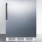 Summit CT661BISSTBADA Ada Compliant Built-In Undercounter Refrigerator-Freezer For Residential Use, Cycle Defrost W/Deluxe Interior, Ss Door, Tb Handle, And White Cabinet