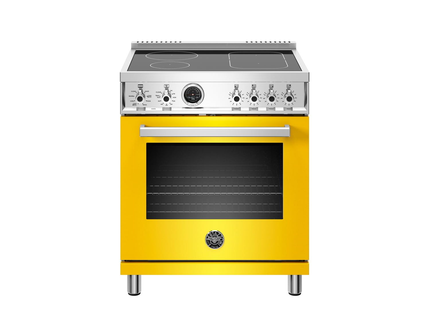 Bertazzoni PROF304INSGIT 30 Inch Induction Range, 4 Heating Zones, Electric Self-Clean Oven Giallo