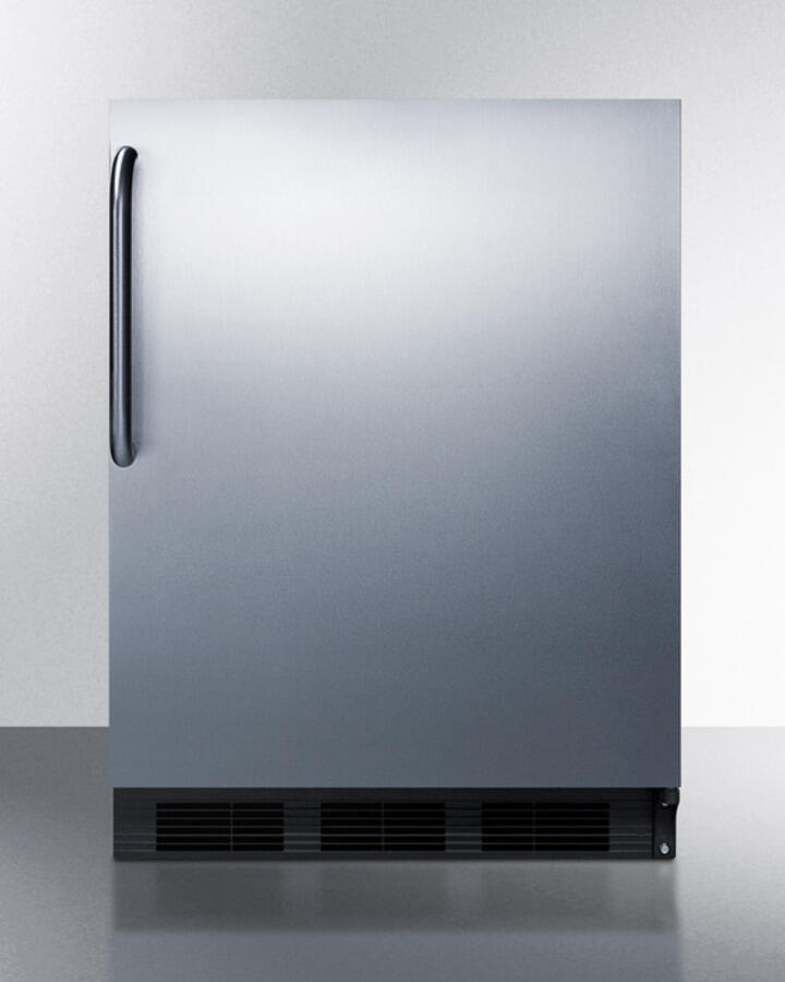 Summit CT663BCSS Built-In Undercounter Refrigerator-Freezer For Residential Use, Cycle Defrost With A Deluxe Interior, Stainless Steel Exterior, And Towel Bar Handle