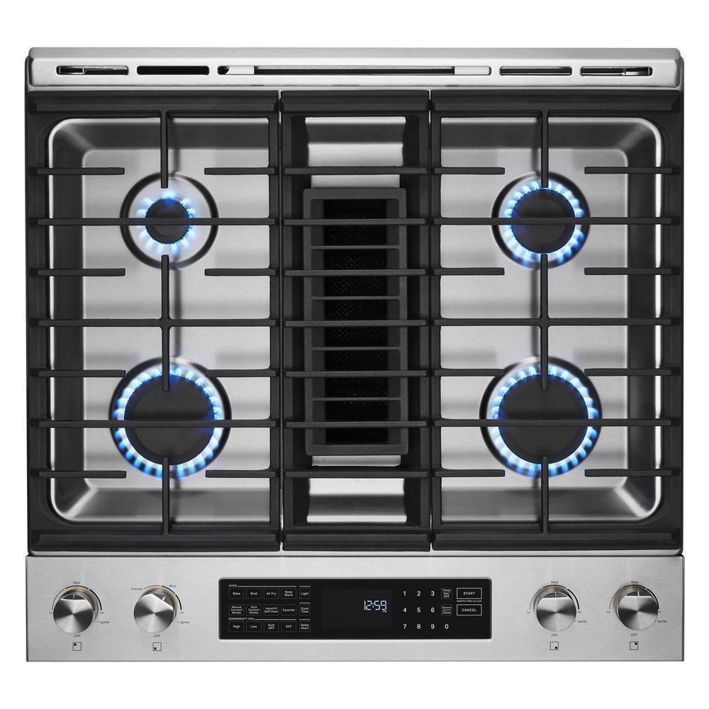 Jennair JDS1750ML 30" Dual-Fuel Downdraft Slide-In Range