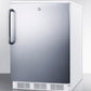 Summit FF6LW7SSTB Commercially Listed Freestanding All-Refrigerator For General Purpose Use, Auto Defrost W/Lock, Ss Wrapped Door, Towel Bar Handle, And White Cabinet