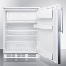 Summit CT66LBIFR Built-In Undercounter Refrigerator-Freezer For General Purpose Use, With Dual Evaporator Cooling, Lock, Ss Door Frame For Panel Inserts, And White Cabinet