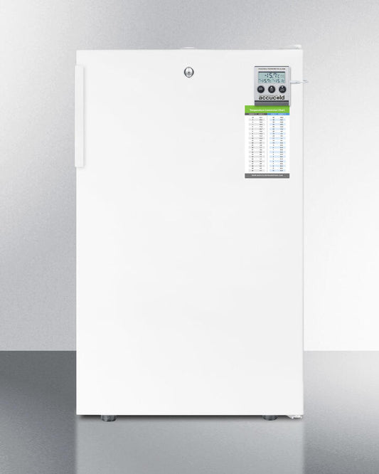 Summit FS407L7MED Commercially Listed 20" Wide Counter Height All-Freezer With High Temperature Alarm, Lock, And Hospital Grade Cord