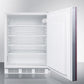 Summit AL750BIIF Ada Compliant Built-In Undercounter All-Refrigerator For General Purpose Use, Auto Defrost W/Integrated Door Frame For Custom Overlay Panels And White Cabinet
