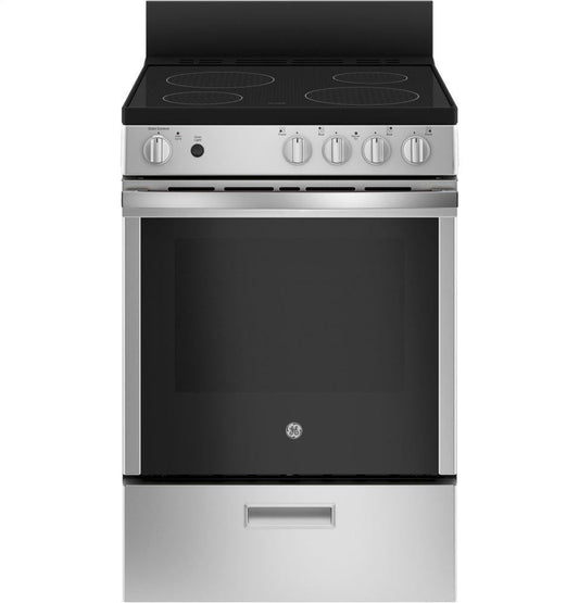 Ge Appliances JAS640RMSS Ge® 24" Free-Standing/Slide-In Front Control Range With Steam Clean And Large Window