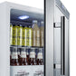 Summit SCR215LCSS Commercially Approved Glass Door Refrigerator With Digital Thermostat And Stainless Steel Wrapped Cabinet