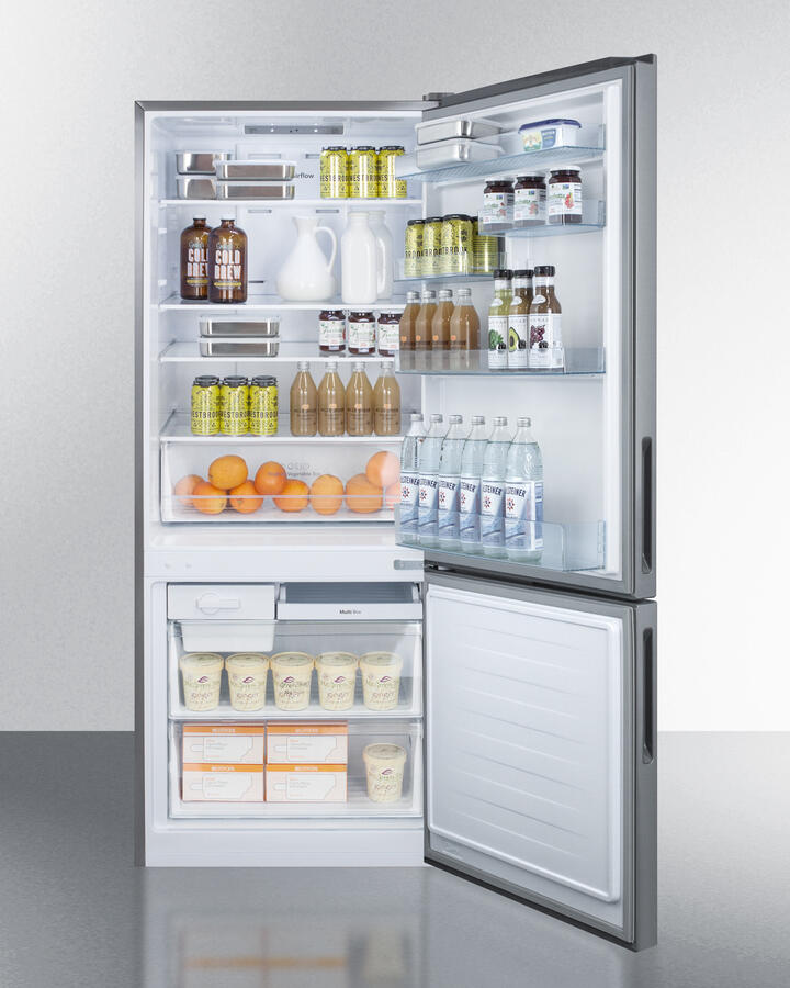 Summit FFBF279SSBI 28" Wide Built-In Bottom Freezer Refrigerator