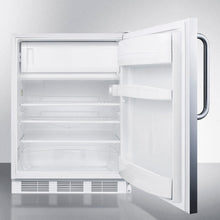 Summit CT66LBISSTBADA Built-In Undercounter Ada Compliant Refrigerator-Freezer For General Purpose Use, W/Dual Evaporator Cooling, Lock, Ss Door, Tb Handle, White Cabinet
