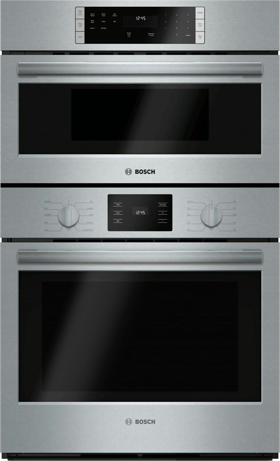 Bosch HBL57M52UC 500 Series, 30" Combo, Upper: Microwave, Lower: Eu Conv, Knob Control